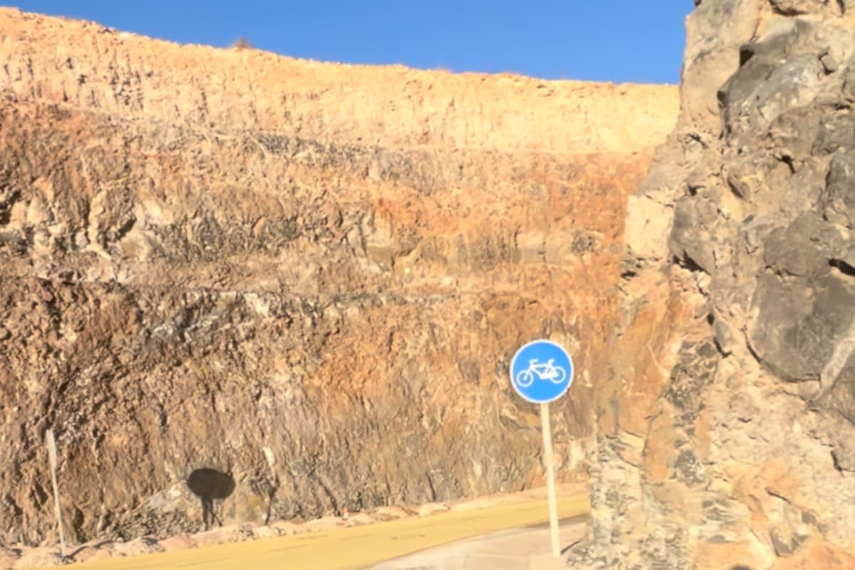 Wjazd na ścieżkę rowerową Fuerteventura