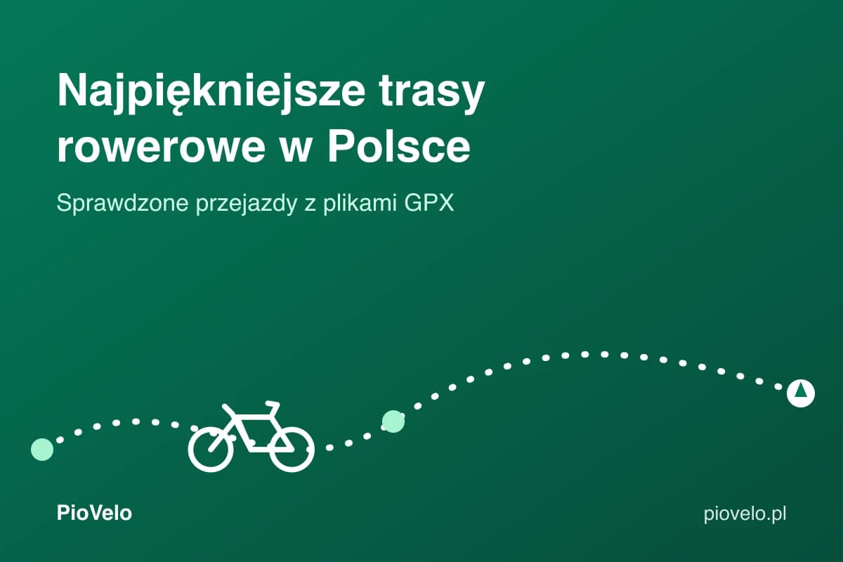Najpiękniejsze trasy rowerowe w Polsce, mapa trasy z markerami startu i mety